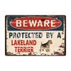 [ WellCraft ] Dog Beware Protected By A Borzoi Metal Sign Tin Poster Home Decor Bar Wall Art Painting 20*30 CM Sizer DB-12