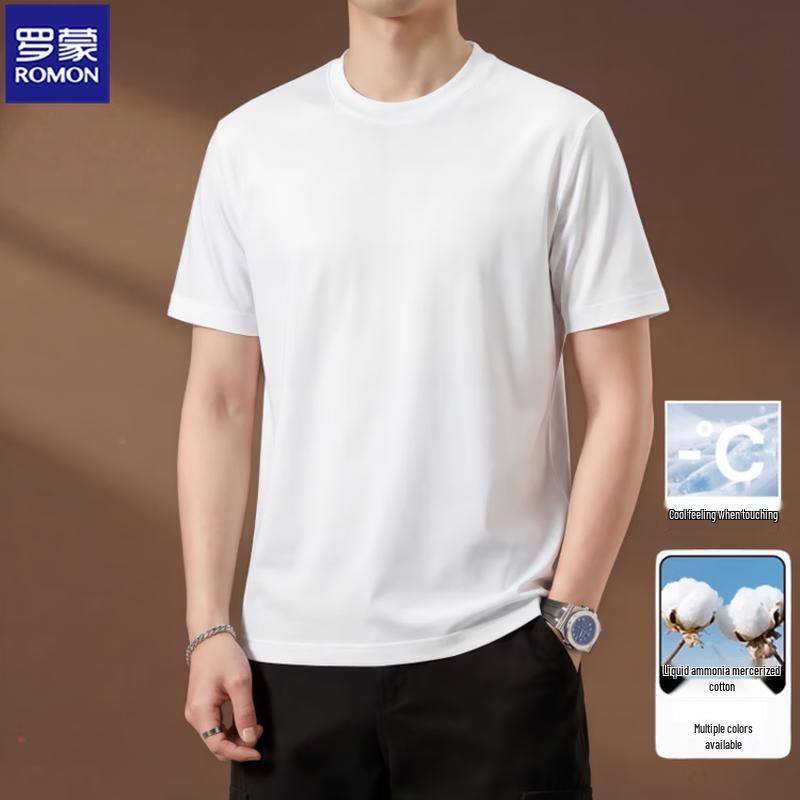 ROMON Мужская футболка с коротким рукавом из 100% хлопка