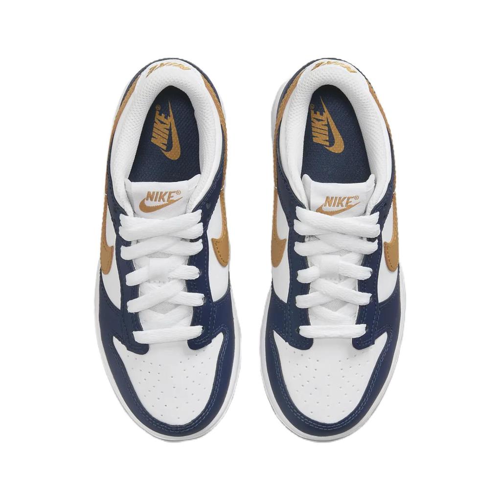 Nike Dunk Low PS Midnight Navy Wheat Kids Sneakers Blue White FB9108-111