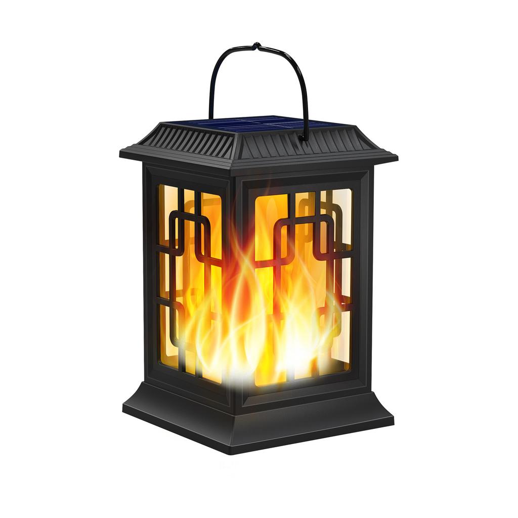 Solar Lanterns for Outdoor Garden Flickering Flame Effect Solar Powered Hanging Light Waterproof Wall Mount for Front Porch