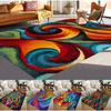 1 шт. Яркий многоцветный спиральный абстрактный ковер, идеально подходящий для гостиной, спальни, коридора, современный штрих для дома, ковры для декора, коврик
