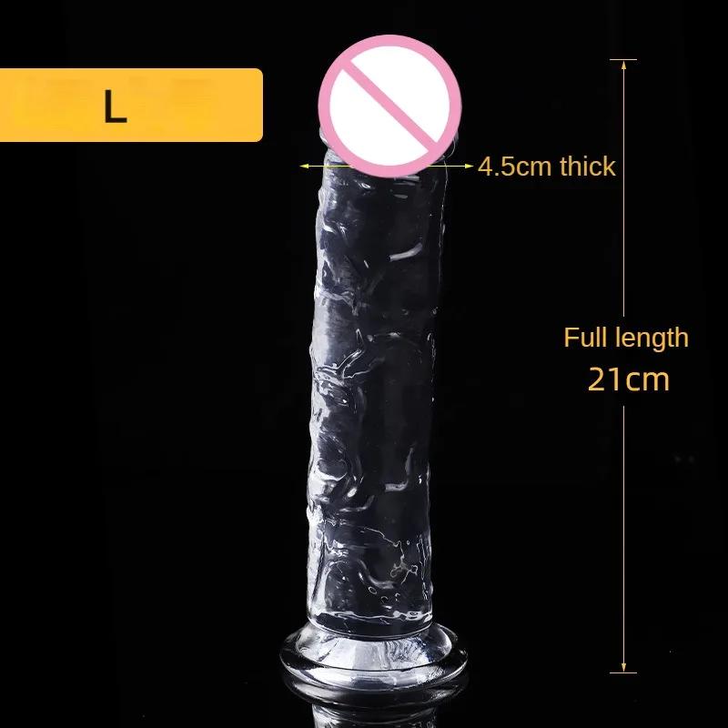 Большой кристаллический желе, реалистичный прозрачный фаллоимитатор на присоске, огромный прозрачный пенис, член, анальный продукт, секс-игрушки для женщин, лесбиянок для взрослых