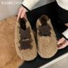 Меховые цветы женские туфли на плоской подошве мокасины обувь теплые хлопковые пушистые тапочки 2025 тренд зимние теплые зимние сапоги кроссовки балетные танцевальные туфли