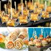 100 шт. Одноразовые палочки для барбекю, Бамбуковые палочки с ручками, Для димсамов, Мяса, Фруктов, Гамбургеров, Чистые и гигиеничные