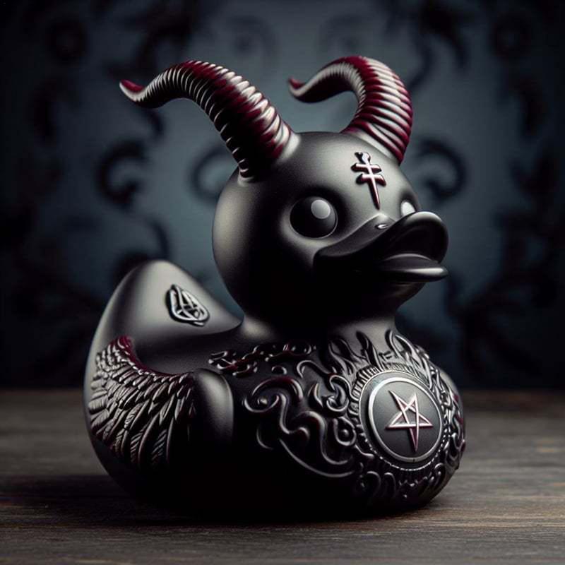Death Rock Duck Statue Mysterious Devil Elements Devil Duck Ornaments Dashboard Car Interior Decoration Car Accessory