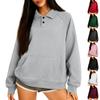 Women's Button-Up Collar Tops Cotton Women's Casual Fashion Long Sleeve With Pocketed Pullover Top Blouse