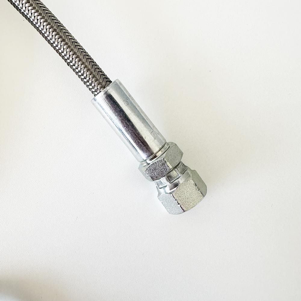 1/8 NPT Turbo Oil Feed Line AN4 Oil Return Line Kit Feed Line 30~500CM Stainless Steel Braided 0-90 Degree End Straight Hose