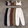 Women's Clothing, Belly Button Vest, Ankle Length Pants, Casual Sports, Home, Two-piece Set