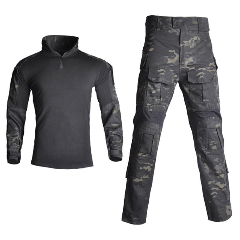 Hanye Camouflage Long Sleeve Cycling Jersey Set Tactical Training Uniform Suit