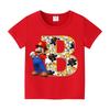 New 100%Polyester T-shirts for Children Cartoon English Letters Graphic T-shirt Boys Casual Short-sleeved Tops Kids Clothes
