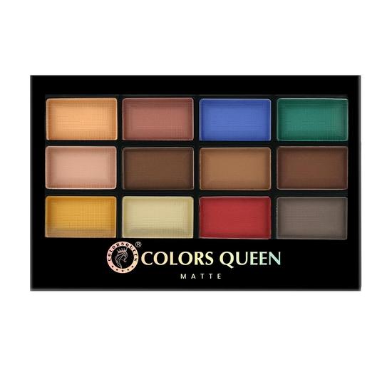 Палитра теней для век Colors Queen 12 Multicolor с аппликатором-кистью и мерцающим финишем, Стойкая, Легко растушевывается, 18 г (штейн)