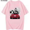 Initial DT Shirt Fragment Футболка Белая футболка Jdm Boost Turbo Японские автолюбители Racing Race Футболка большого размера с короткими рукавами