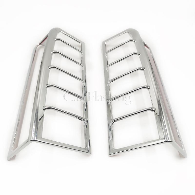 Car Flashing 2PCS Car Rear Bumper Tail Light Cover For HUMMER H3 2006-2010 Trim Chrome Tail Lamp Frame Auto Accessories