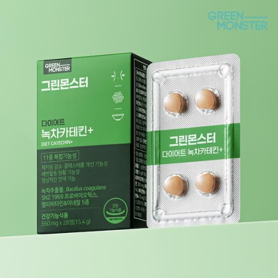 [Диета «все в одном»] Green Monster Diet Зеленый чай Катехин+ 28 таблеток (стоимость 2 недель), Корейская здоровая пища
