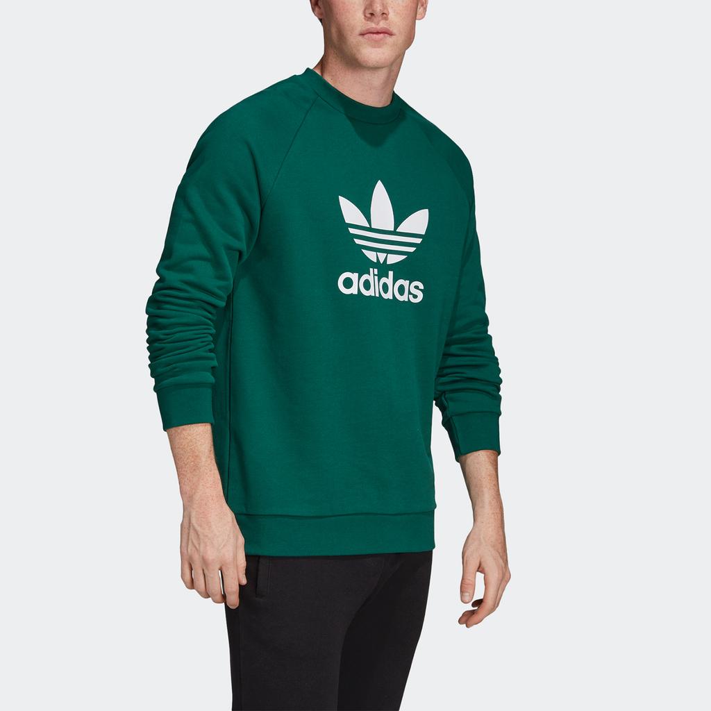 Adidas Мужская толстовка с круглым вырезом Originals Trefoil Casual Sport с капюшоном зеленая FL1774