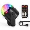 Fooxon Sound-Activated DJ Disco Light, Rotating Ball Light, 5W, 8 Modes, RGB LED Stage Light for Outdoor, Holiday, Dance Parties, Birthdays, Bars, Kar