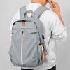 Men's Multi-Functional Casual Business Backpack with Logo Option - Simple Solid Color Fashion Design