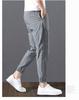 2023 Men's Korean-Style Ice Silk Casual Pants, Quick-Drying, Trendy, Loose-Fit Nine-Point Sports Pants for Summer.