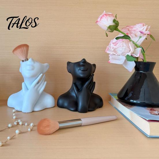 Talos 3D-печатная скульптура лица, подставка для ручек, эстетичная настольная организация, вместительная чашка-держатель для кистей для макияжа на стол, водонепроницаемое хранилище для портретов