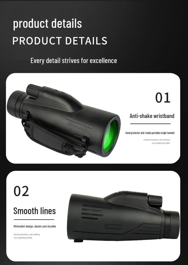 12x50 HD Monocular: High Magnification, Stable Imaging, Large Aperture for Outdoor Spotting