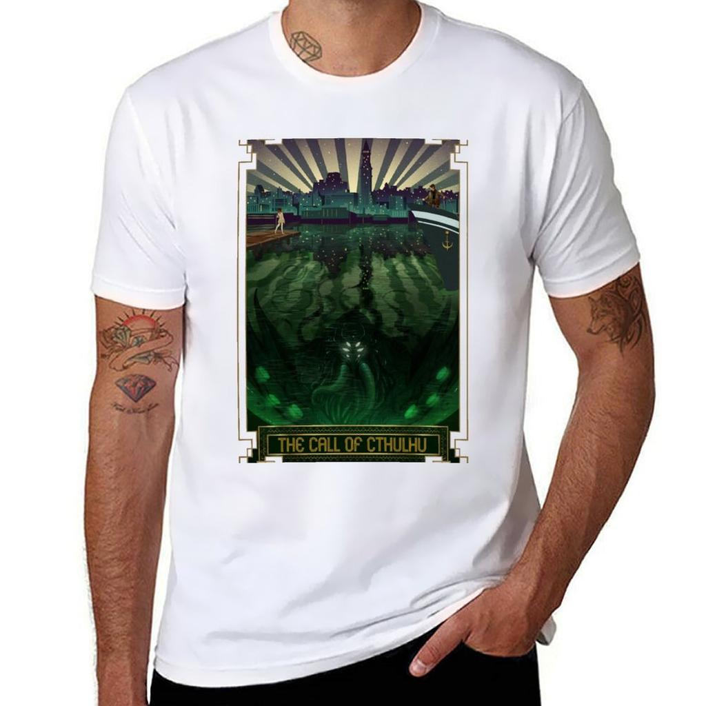 The Call Of Cthulhu Art Deco Tshirt Plus Size Gym Sports Tshirt