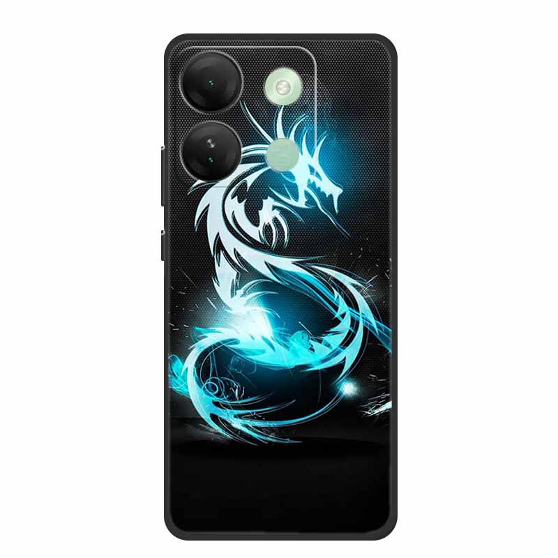Чехол для телефона для Infinix Smart 7 HD Задняя крышка Черный силиконовый Ударопрочный Мягкий Funda для Infinix Smart 7 Plus Чехол 7Plus Coque