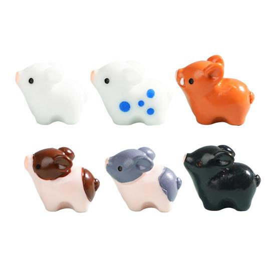 Yousheng 6 шт. Миниатюрная фигурка свиньи из смолы, украшение в виде свиньи, декор для кашпо, мультяшная статуэтка мини-свиньи для мха, микроландшафт, садовые аксессуары для фей