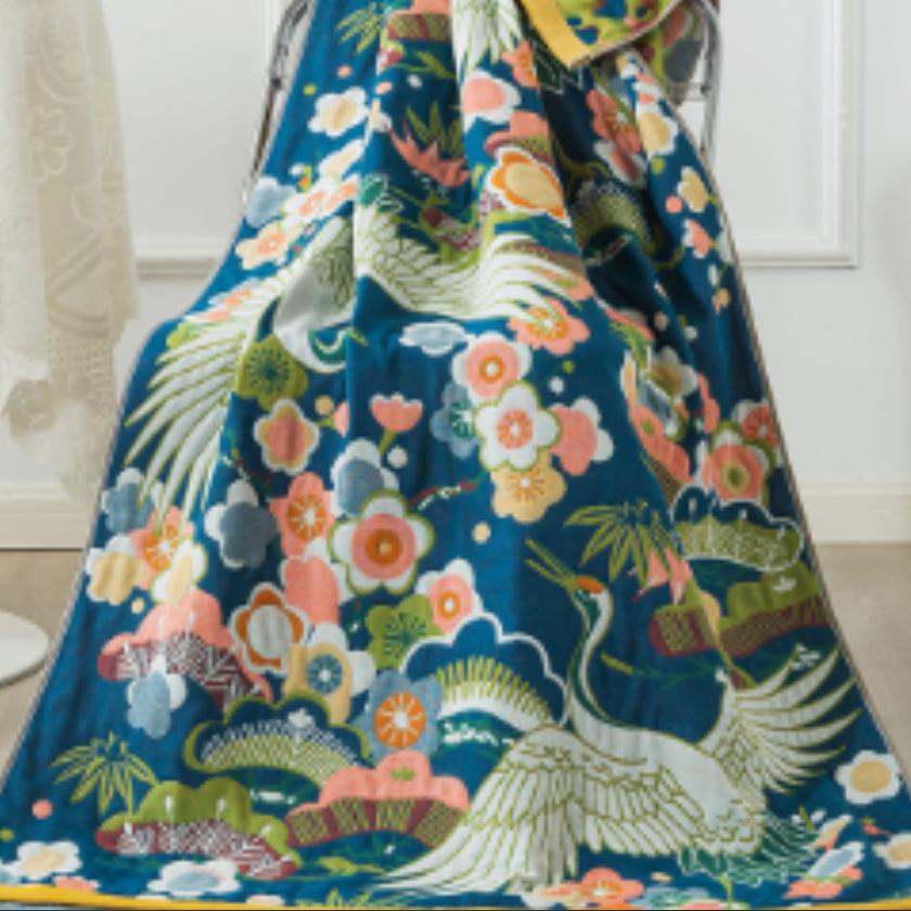 Extra Large Cotton Gauze Cartoon Bath Towel - Soft, Quick-Drying for Adults & Kids