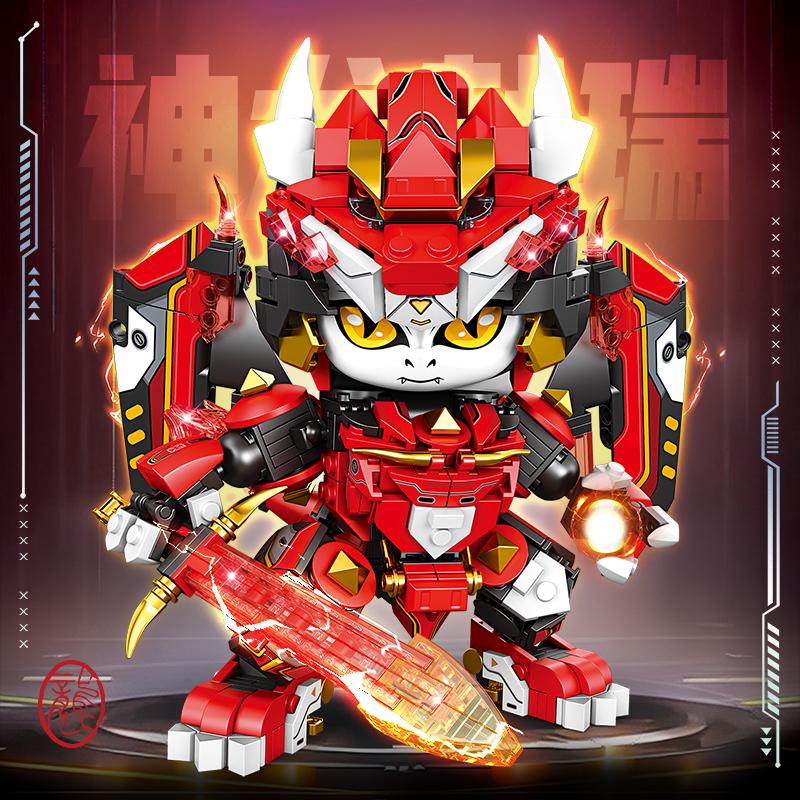 Chinese Zodiac Animal Building Block Set Toy Mechanical Model, Children's Educational Assembly Toy for Collection, Display and Gifting