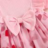 Baby Girl Valentines Day Romper Dress Short Sleeve Heart Print Tulle Skirt Jumpsuit with Bow Headband
