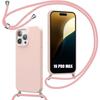 Case with Lanyard - Pink - for iPhone 16 Pro Max - Shockproof Protection - TPU Silicone - Nylon Cord