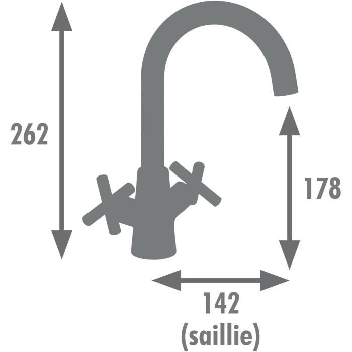 Mélangeur lavabo - EDOUARD ROUSSEAU - NANKA - Noir