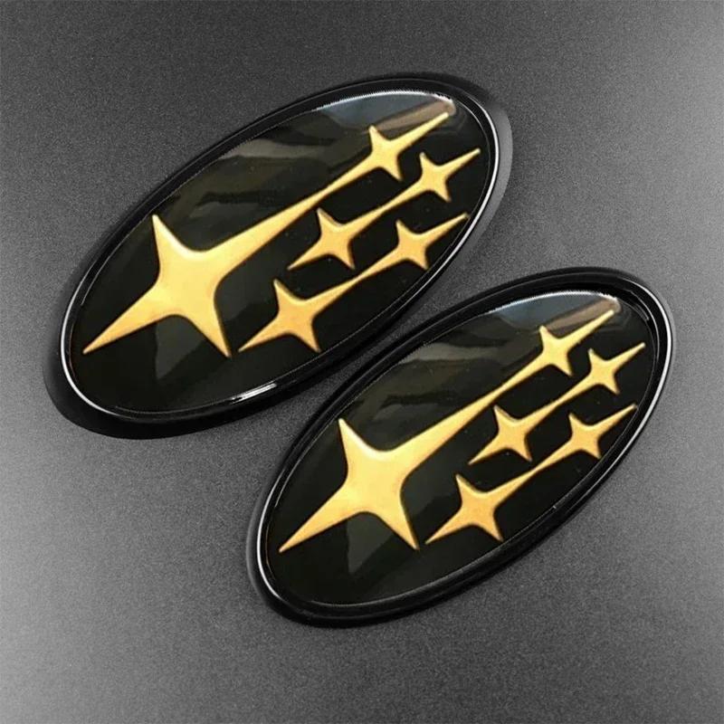 2PCS Acrylic Car Front Logo Rear Badge Emblem Sticker for Subaru XV Outback Impreza BRZ WRX STI Legacy Forester Accessories