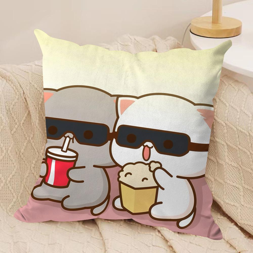 Sweet Cute PPeach Gomas Cushion Cover Silky Short Plush Invisible Zipper Dustproof Sofa Pillow Case For Home Decor