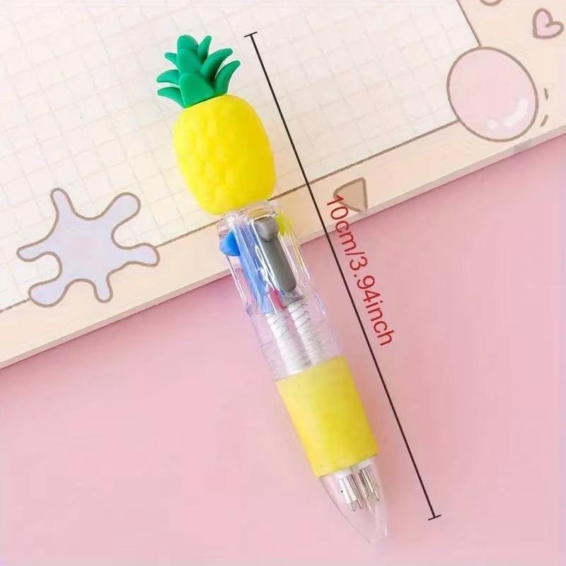 Cute Retractable Round Ballpoint Pens, Stick Construction Type, Plastic Material, for School and Office Supplies
