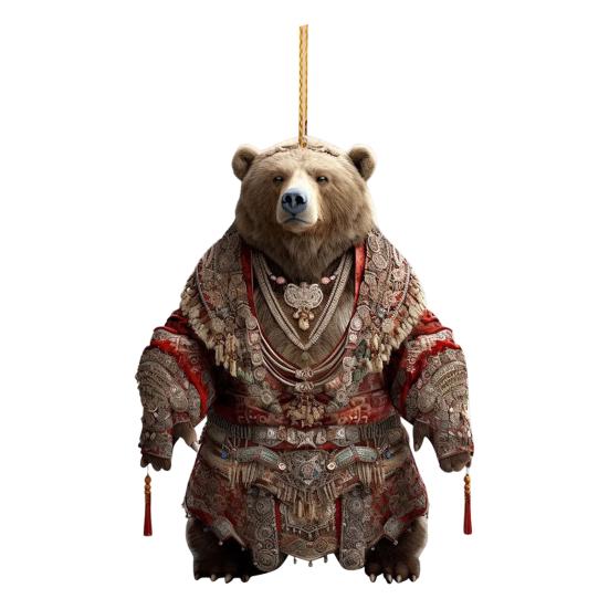 Милое и праздничное акриловое рождественское украшение в виде белого медведя в 2D для елки и домашнего декора