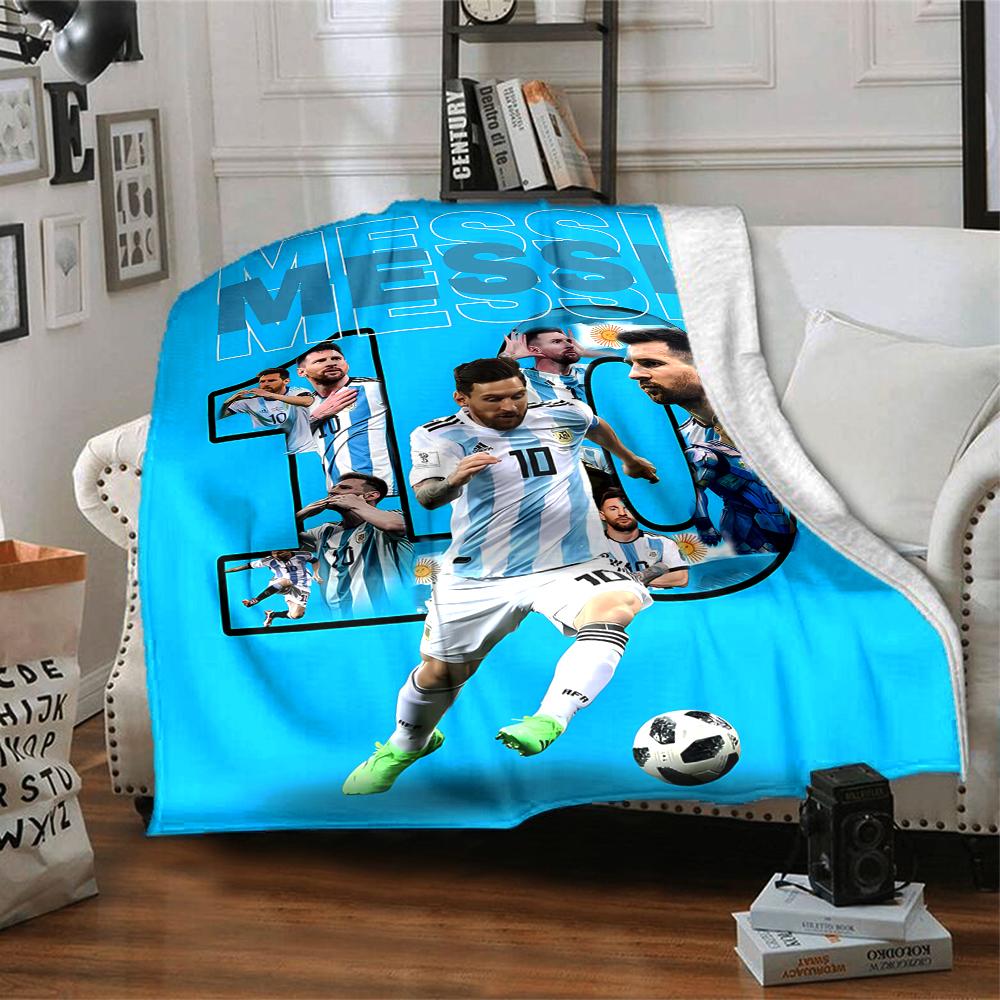 1pc Football Star (2) Blanket, Gift, for Men and Women, Soft Blanket, Good for Sofa Bed Couch Travel, Lightweight Flannel Blanket