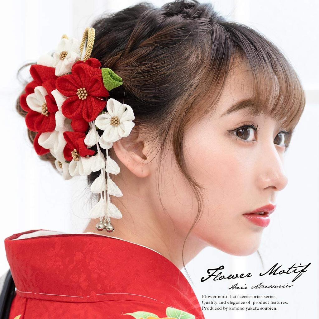 Волосы на выпускной Tsumami Подвесные Глицинии Осенние волосы Выпускные волосы Сделано в Японии [SOUBIEN] Украшение, Церемония, Церемония, Поделки, 2 шт.