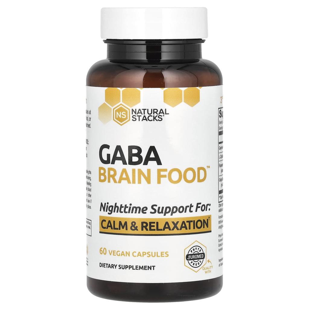 Natural Stacks Gaba Brain Food, 60 Veggie Capsules