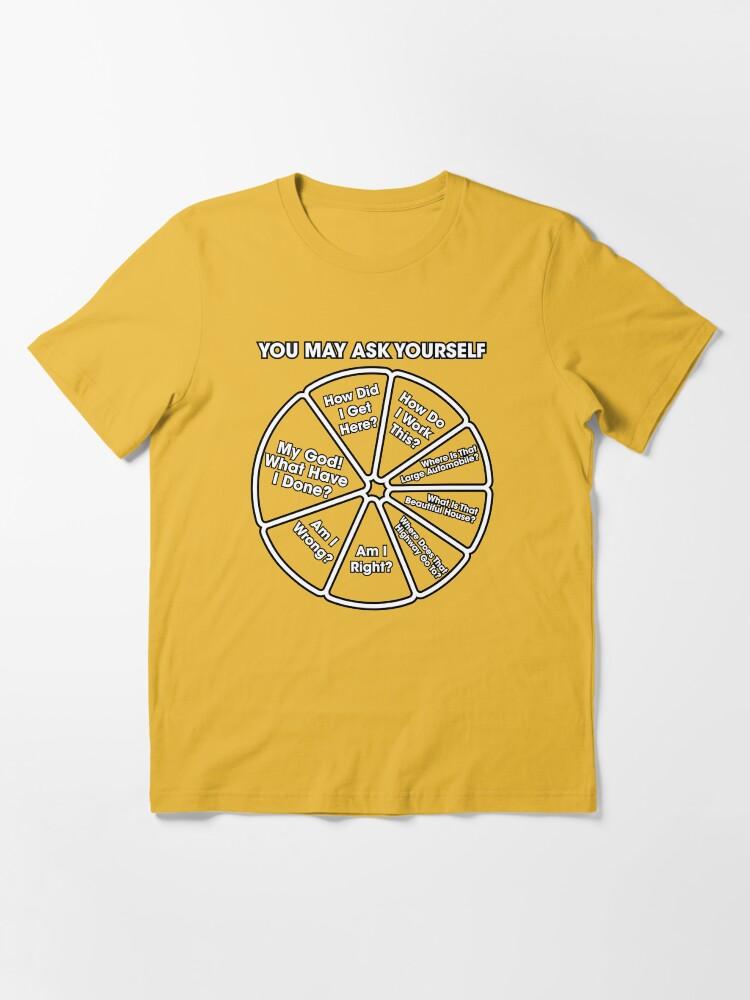Talking Heads Once In A Lifetime - You May Ask Yourself Pie Chart B&W Essential T-Shirt