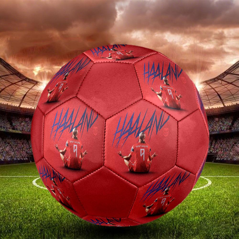 1PC Haaland Modern Great size 5 soccer ball PrahaIndoor Soccer Ball Colorful All Ages Machine Stitched PVC Competition Ready Durable High-Bounce