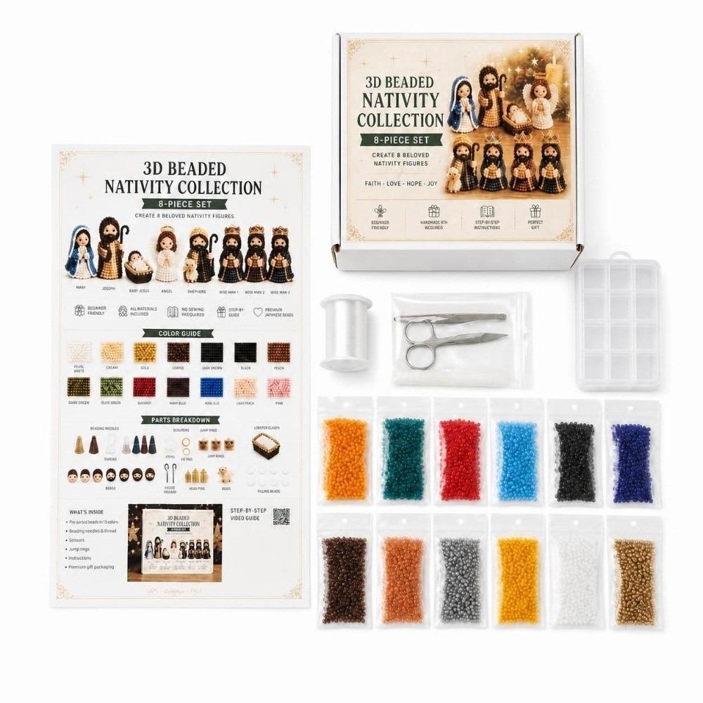 Christmas Theme Beaded Art Set Creative Beadwork Handmade Craft Kit for Adults