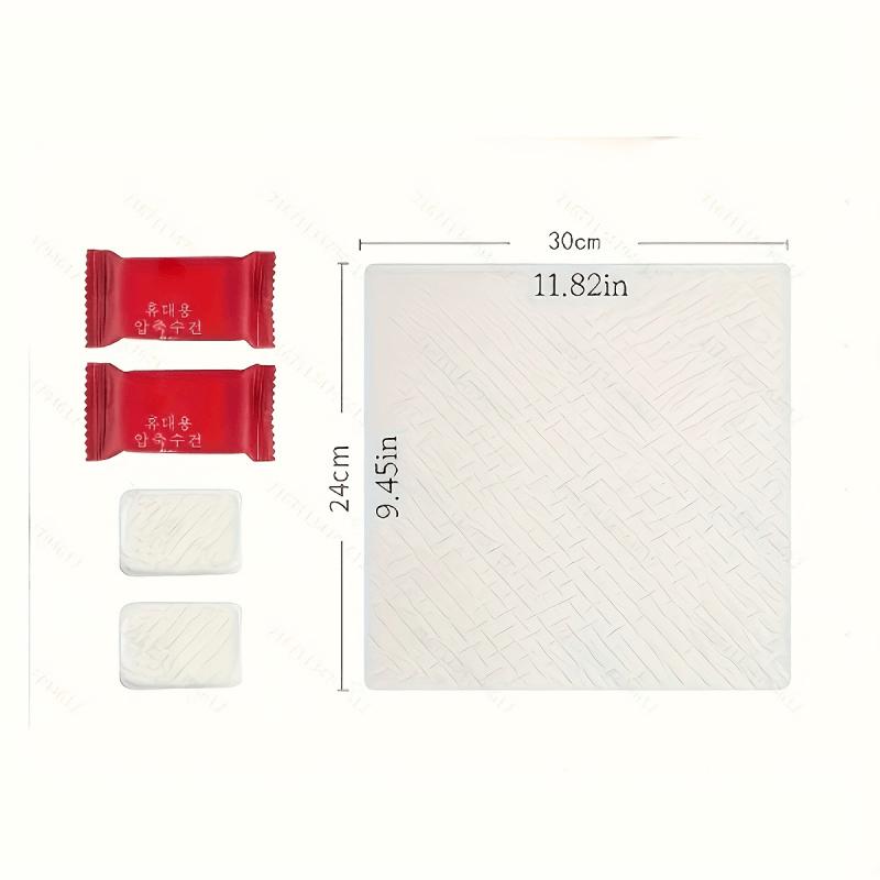Disposable 20pcs Compressed Towel Mini Cotton Face Towel Portable Candy Cleansing Wipes Travel Thickened Pearl Pattern Washcloth