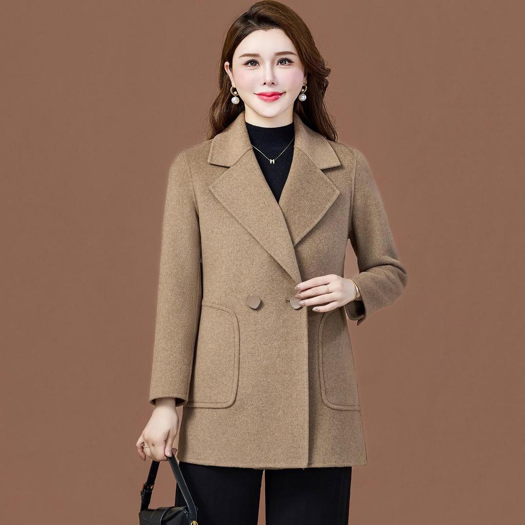 Женское приталенное двустороннее кашемировое пальто - Коллекция высокого класса Зима 2025 для женщин среднего возраста