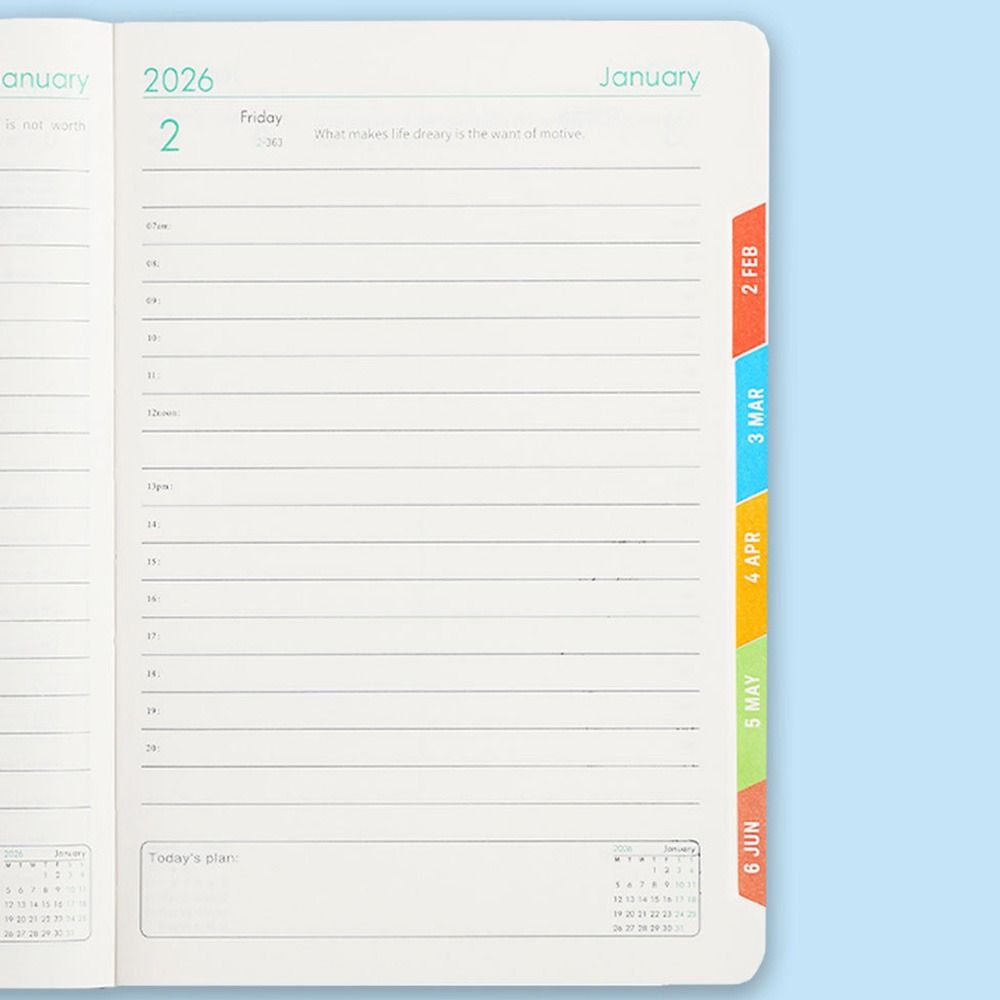 Wear-resistant 2026 Schedule Planner Notepad English To-do List Notebook  Student