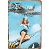 Military PinUp Girl Vintage Metal Tin Signs Sexy Army Lady Hot Woman Funny Wall Decor For Home Bar Pub Garage Coffee Man Cave