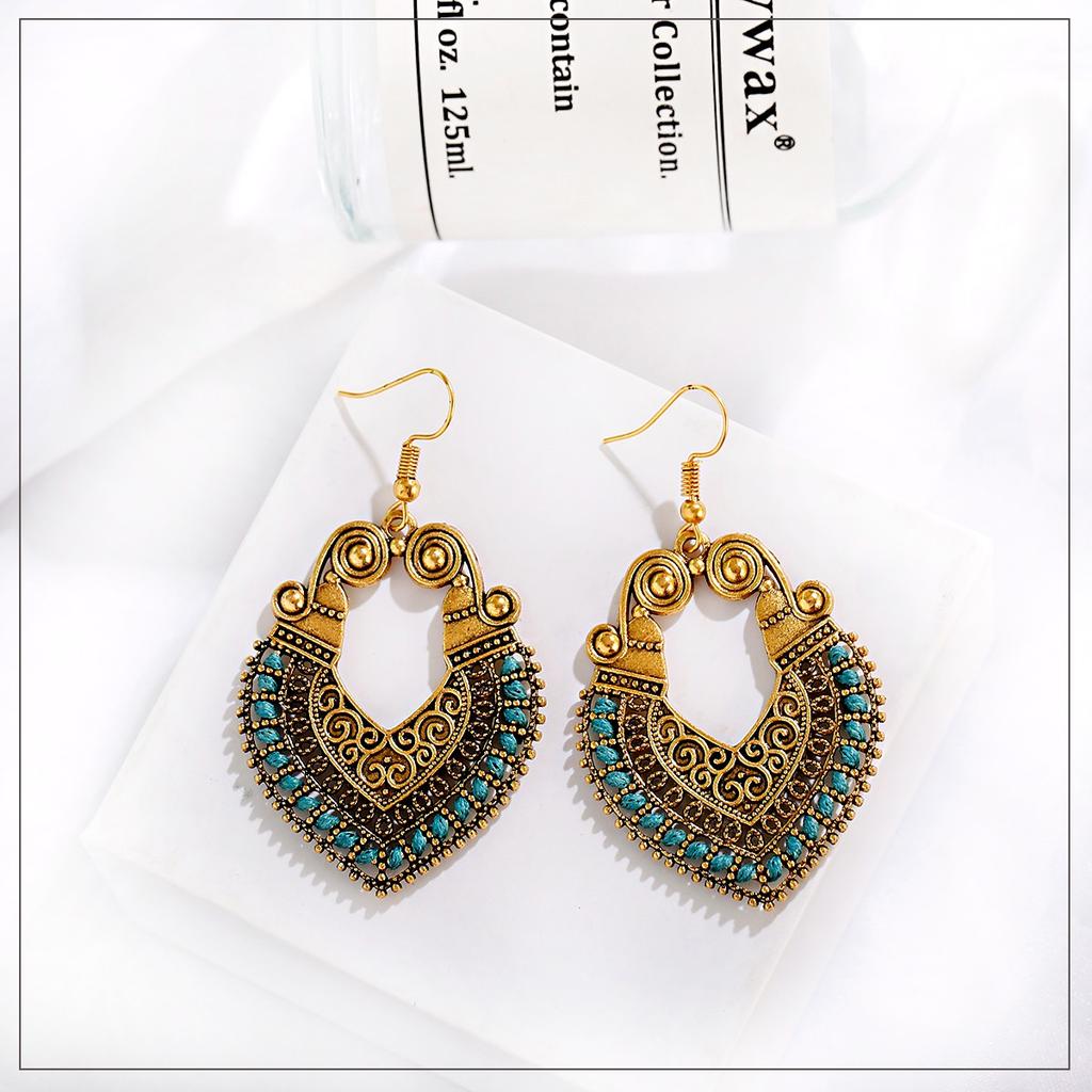 Indian Jhumka Zircon Vintage Bell Tassel Earring Boho Antique Ethnic Copper Plated Drop Hanging Earrings For Women Pendientes