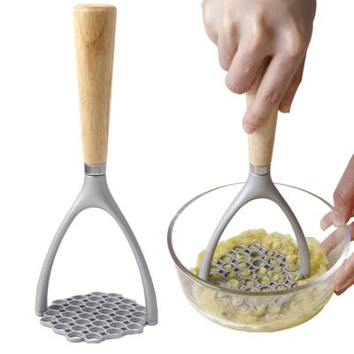 Пюре пресс из нержавеющей стали с деревянной ручкой Легкий Не ржавеющий Кухонный