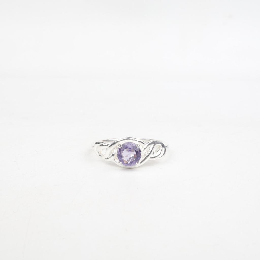 Фиолетовый ИОЛИТ Драгоценный камень 925 Стерлинговое серебро Ювелирное изделие Дизайнерское кольцо Подарок для женщин CZR-6-12