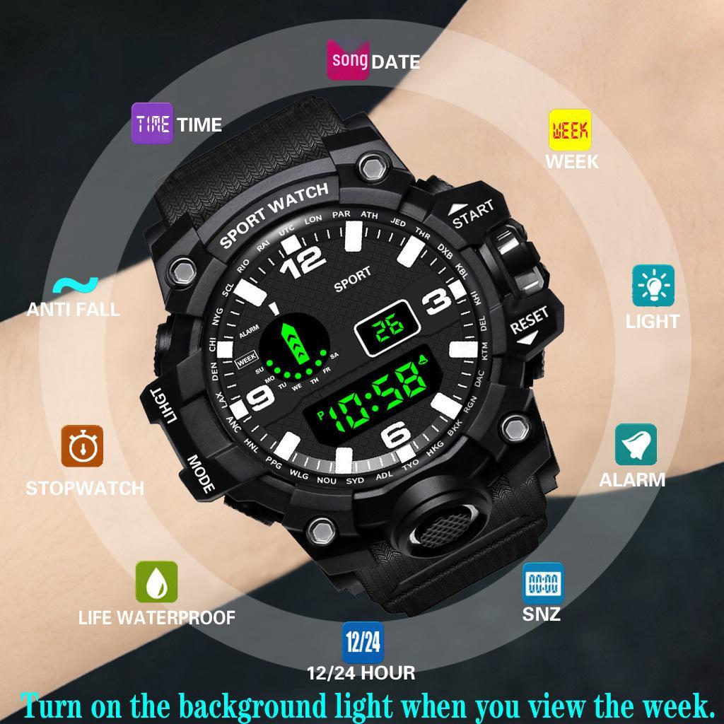 Multifunctional Men's Luminous Sports Watch: Outdoor and Student Alarm Clock